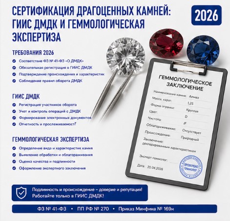 Сертификация драгоценных камней: ГИИС ДМДК и геммологическая экспертиза