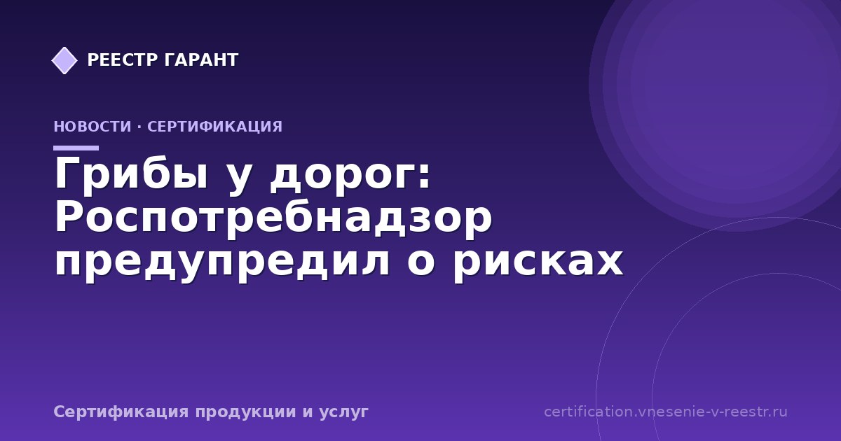 Грибы у дорог: Роспотребнадзор предупредил о рисках