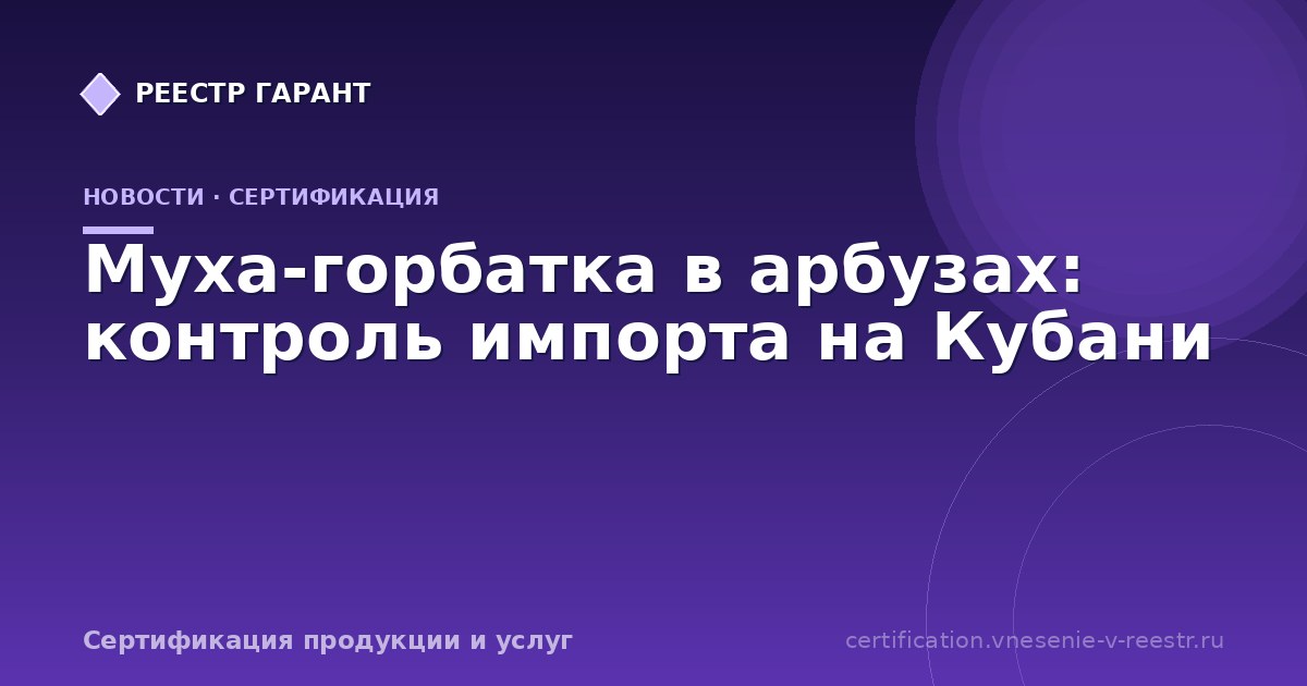 Муха-горбатка в арбузах: контроль импорта на Кубани