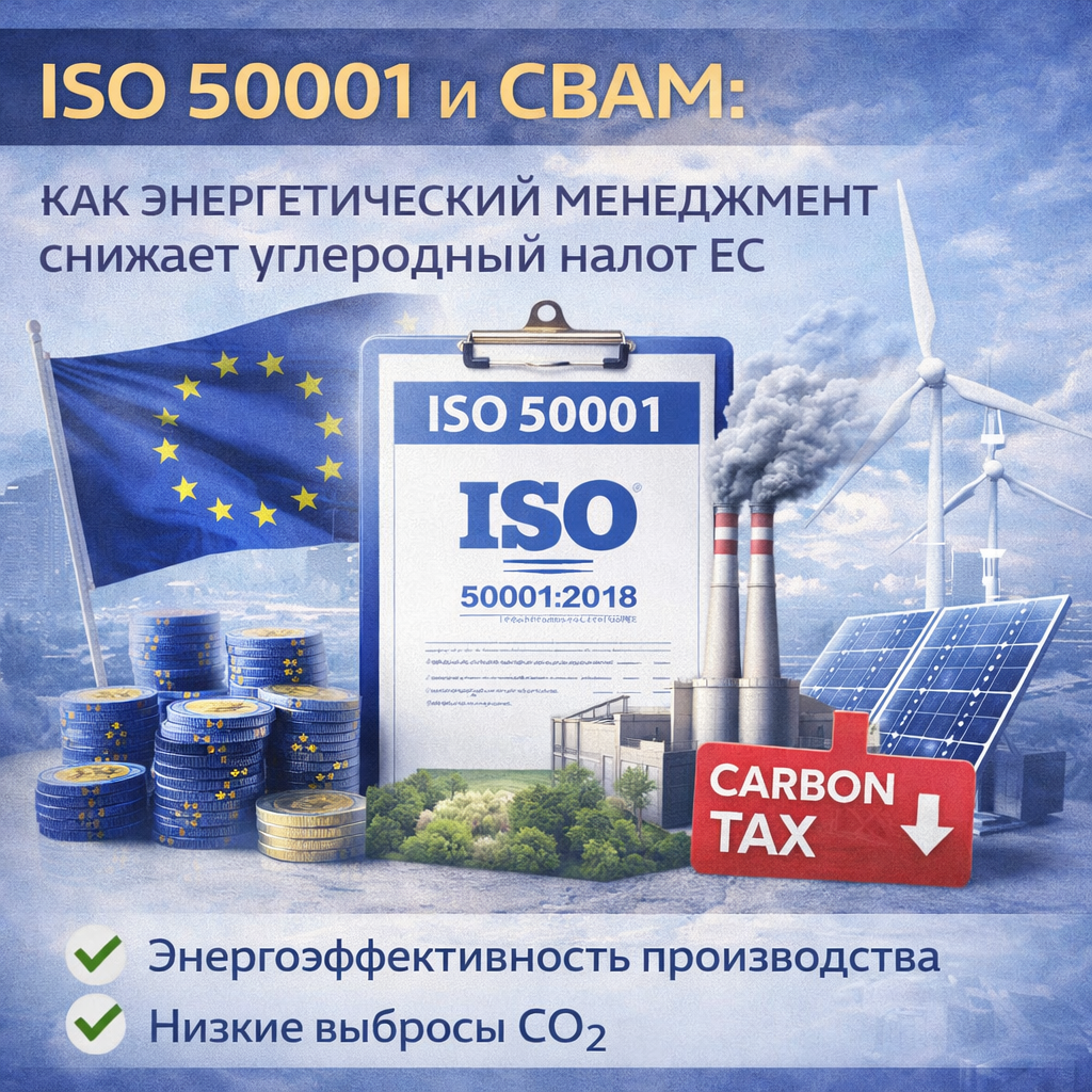 ISO 50001 и CBAM: как энергетический менеджмент снижает углеродный налог ЕС