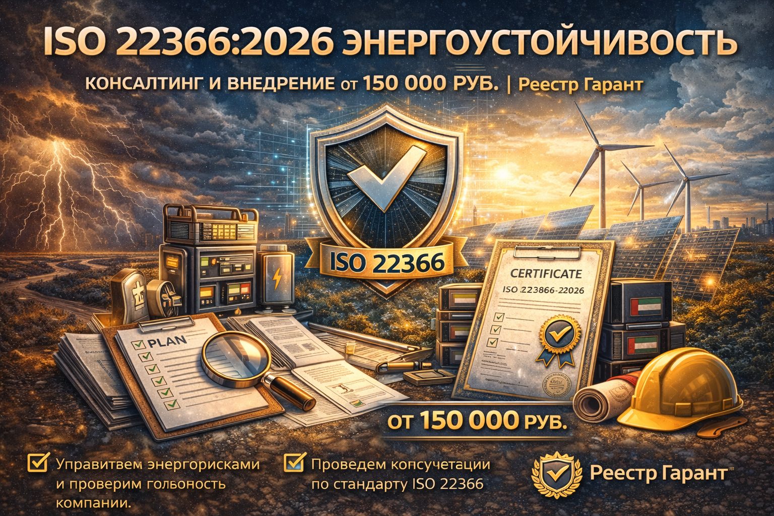 Международный консалтинг по ISO 22366:2026 (энергоустойчивость предприятия)
