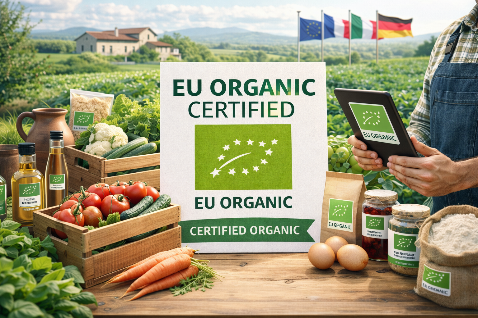 Европейская органическая сертификация EU Organic (знак «Зелёный лист»)