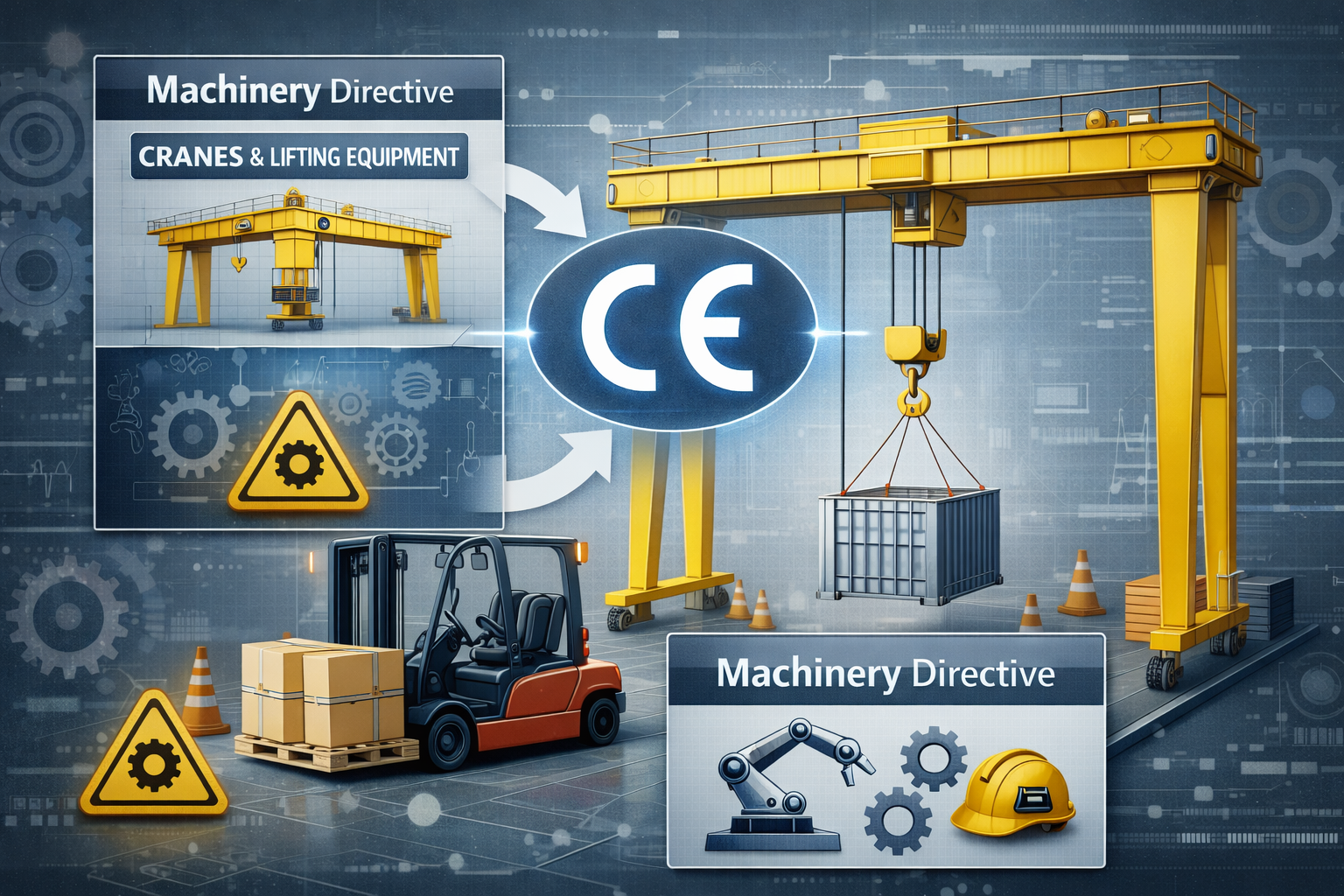 CE маркировка кранов и подъёмного оборудования по Machinery Directive 2006/42/EC