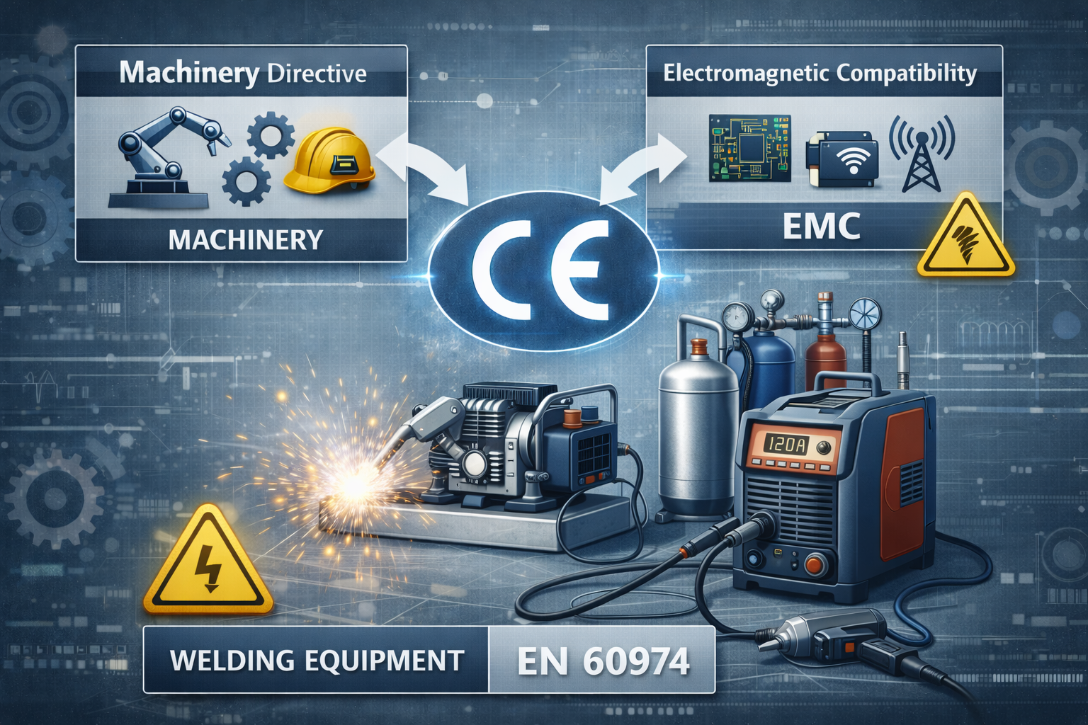 CE маркировка сварочного оборудования: Machinery Directive, EMC и стандарты серии EN 60974