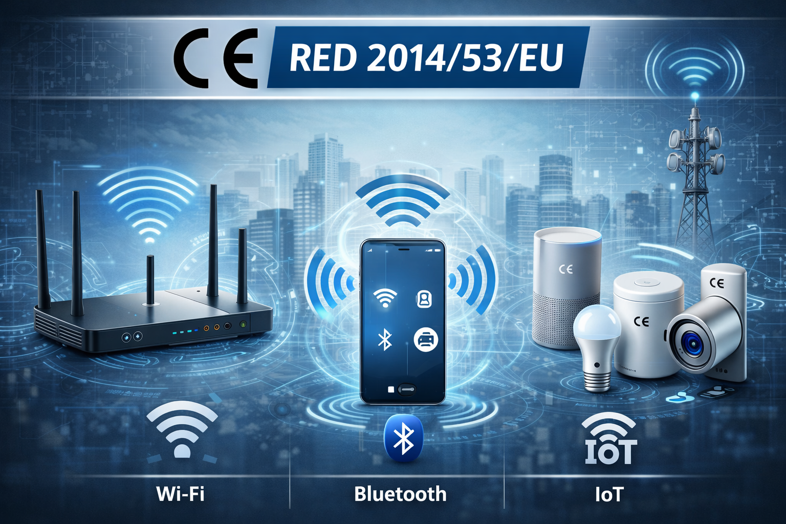 CE маркировка по RED 2014/53/EU — Wi-Fi, Bluetooth, IoT и радиооборудование для рынка ЕС