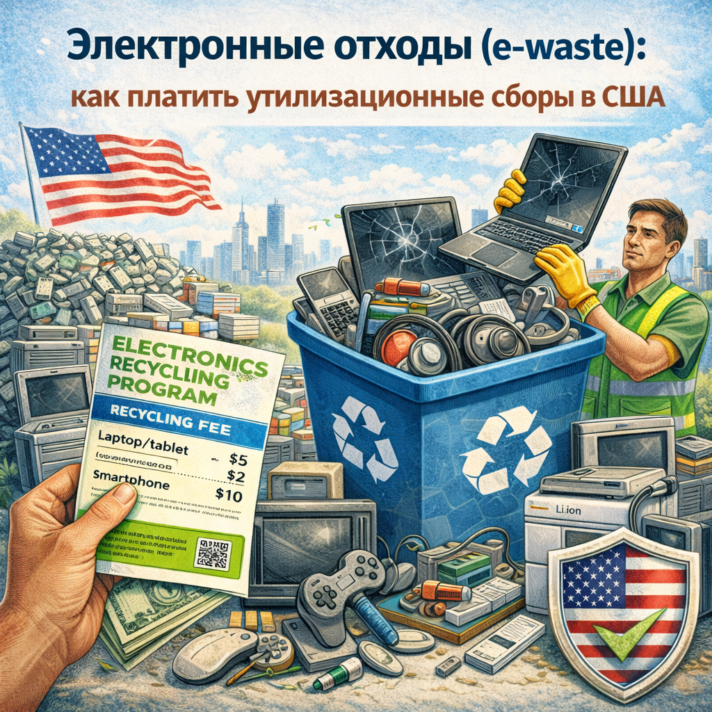 Электронные отходы (e-waste): как платить утилизационные сборы в США