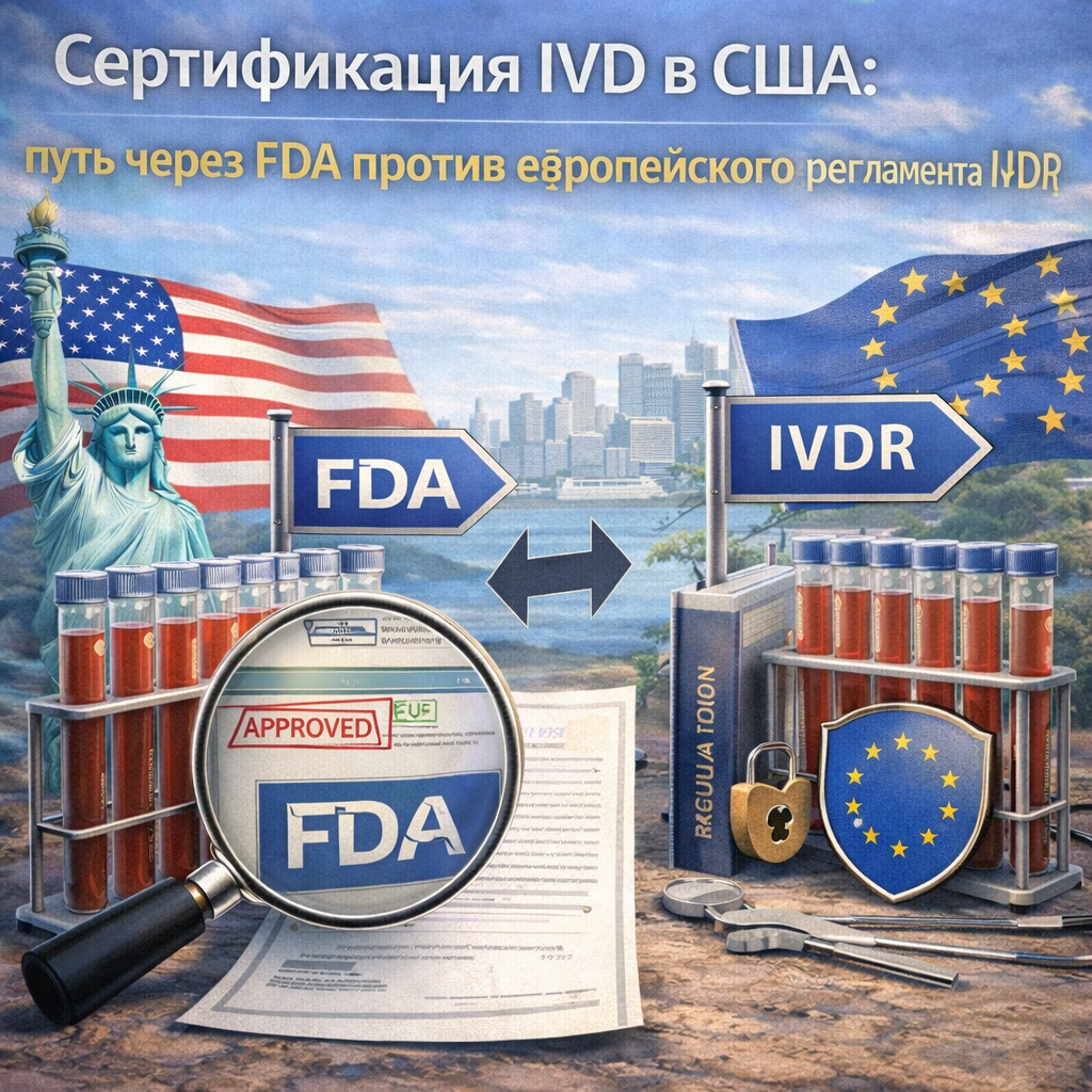 Сертификация IVD в США: путь через FDA против европейского регламента IVDR