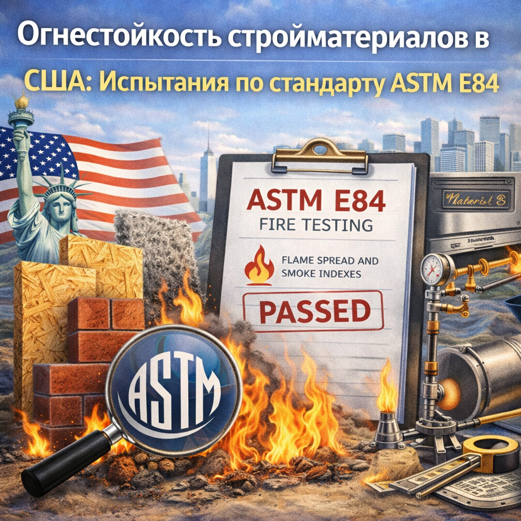 Огнестойкость стройматериалов в США: Испытания по стандарту ASTM E84