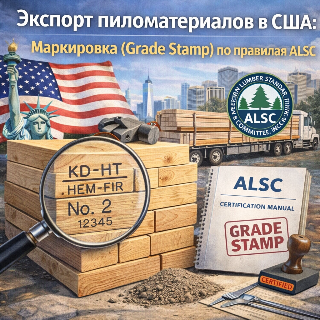 Экспорт пиломатериалов в США: Маркировка (Grade Stamp) по правилам ALSC
