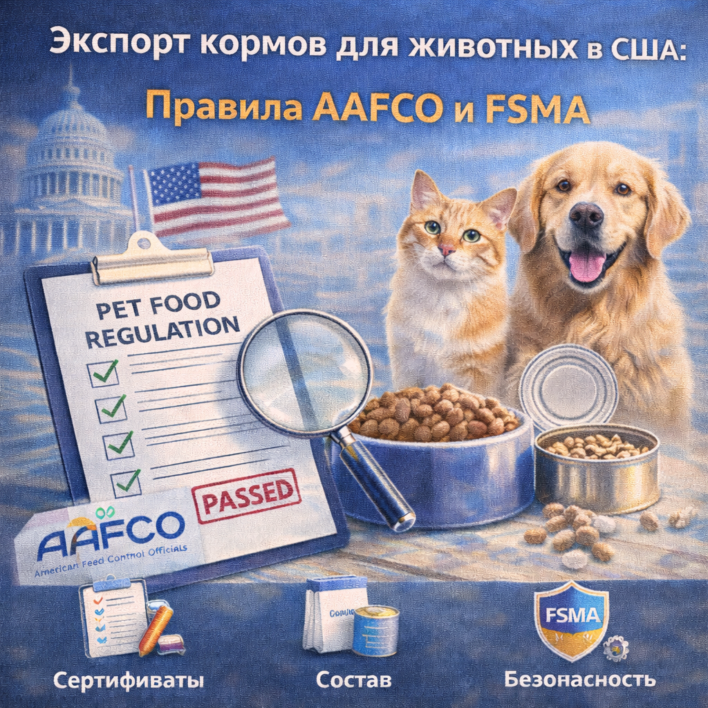 Экспорт кормов для животных в США: Правила AAFCO и FSMA