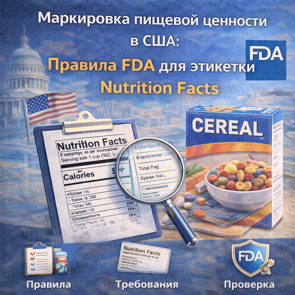 Маркировка пищевой ценности в США: Правила FDA для этикетки Nutrition Facts