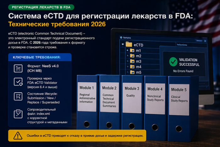 Система eCTD для регистрации лекарств в FDA: Технические требования 2026