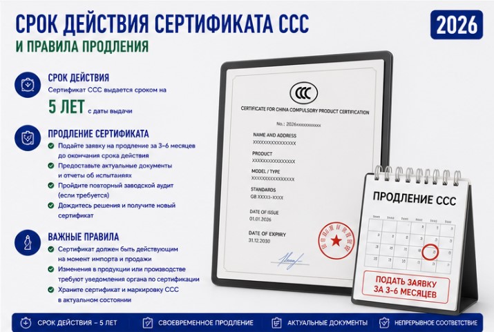 Срок действия сертификата CCC и правила продления