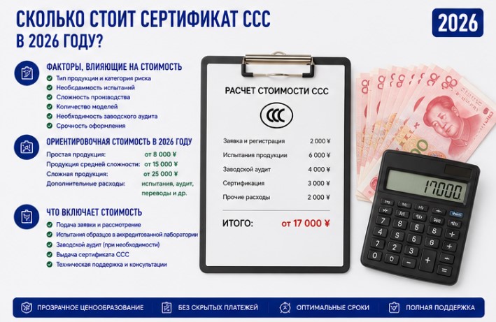 Сколько стоит сертификат CCC в 2026 году