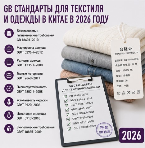 GB-стандарты для текстиля и одежды в Китае в 2026 году
