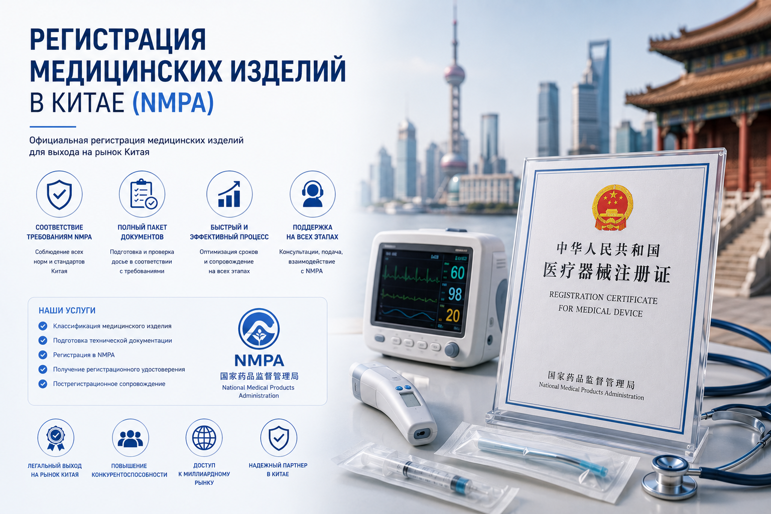 Регистрация медицинских изделий в Китае (NMPA)