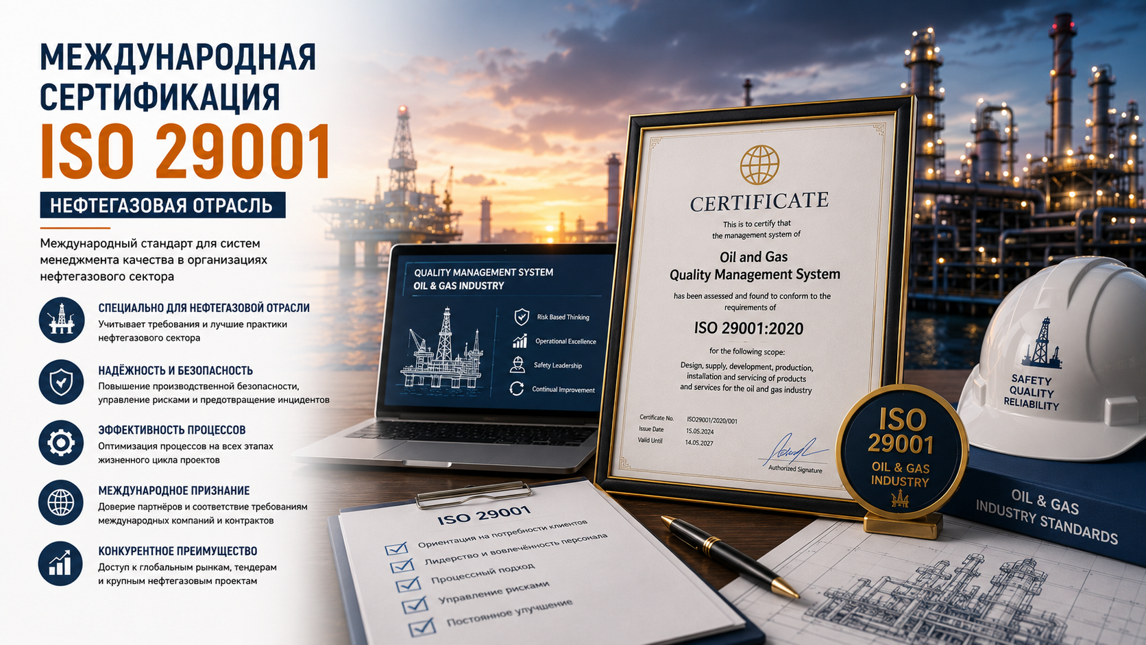 Международная сертификация ISO 29001 (нефтегазовая отрасль)