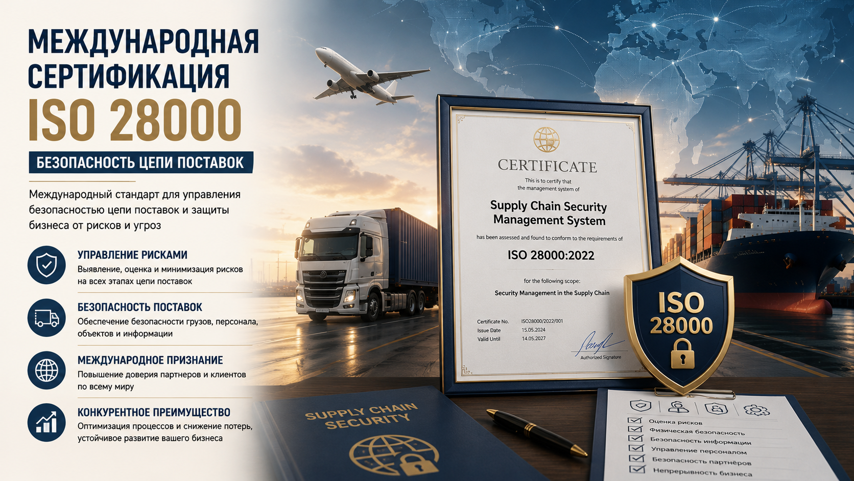 Международная сертификация ISO 28000 (безопасность цепи поставок)