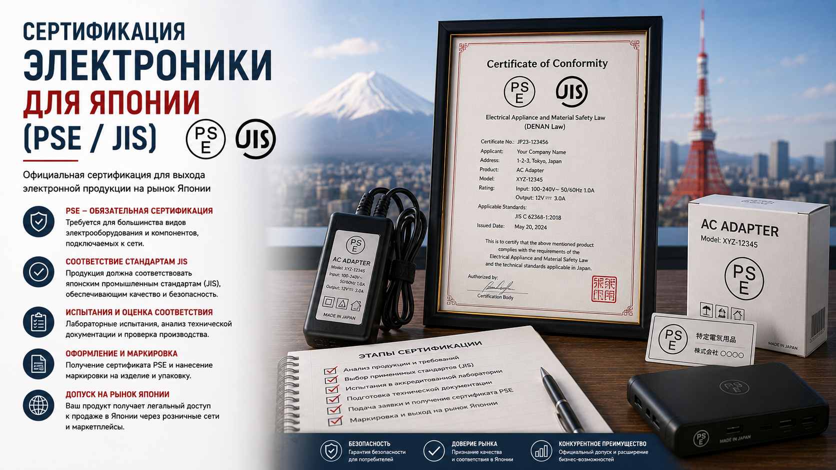 Сертификация электроники для Японии (PSE / JIS)