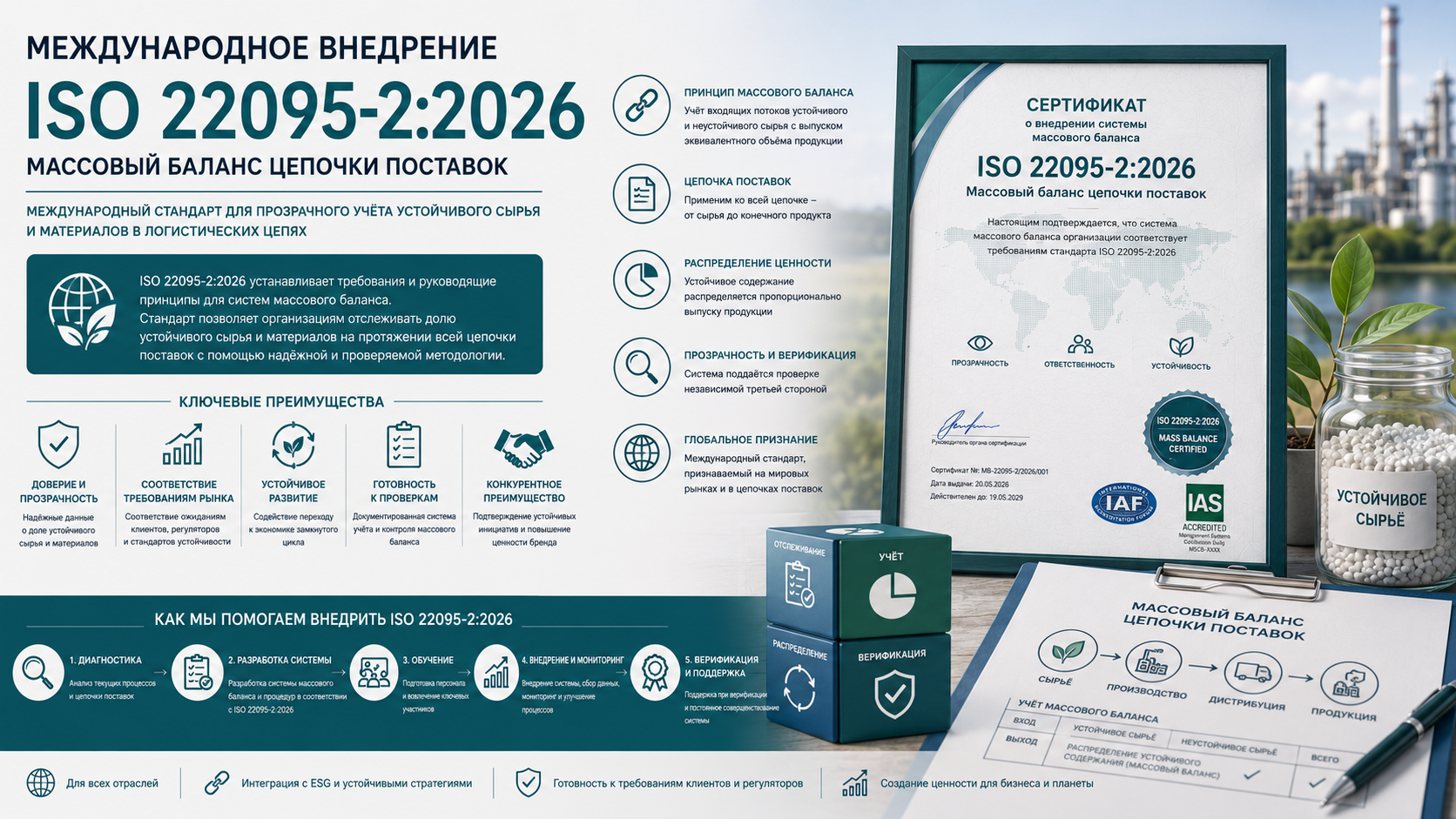 Международное внедрение ISO 22095-2:2026 (массовый баланс цепочки поставок)
