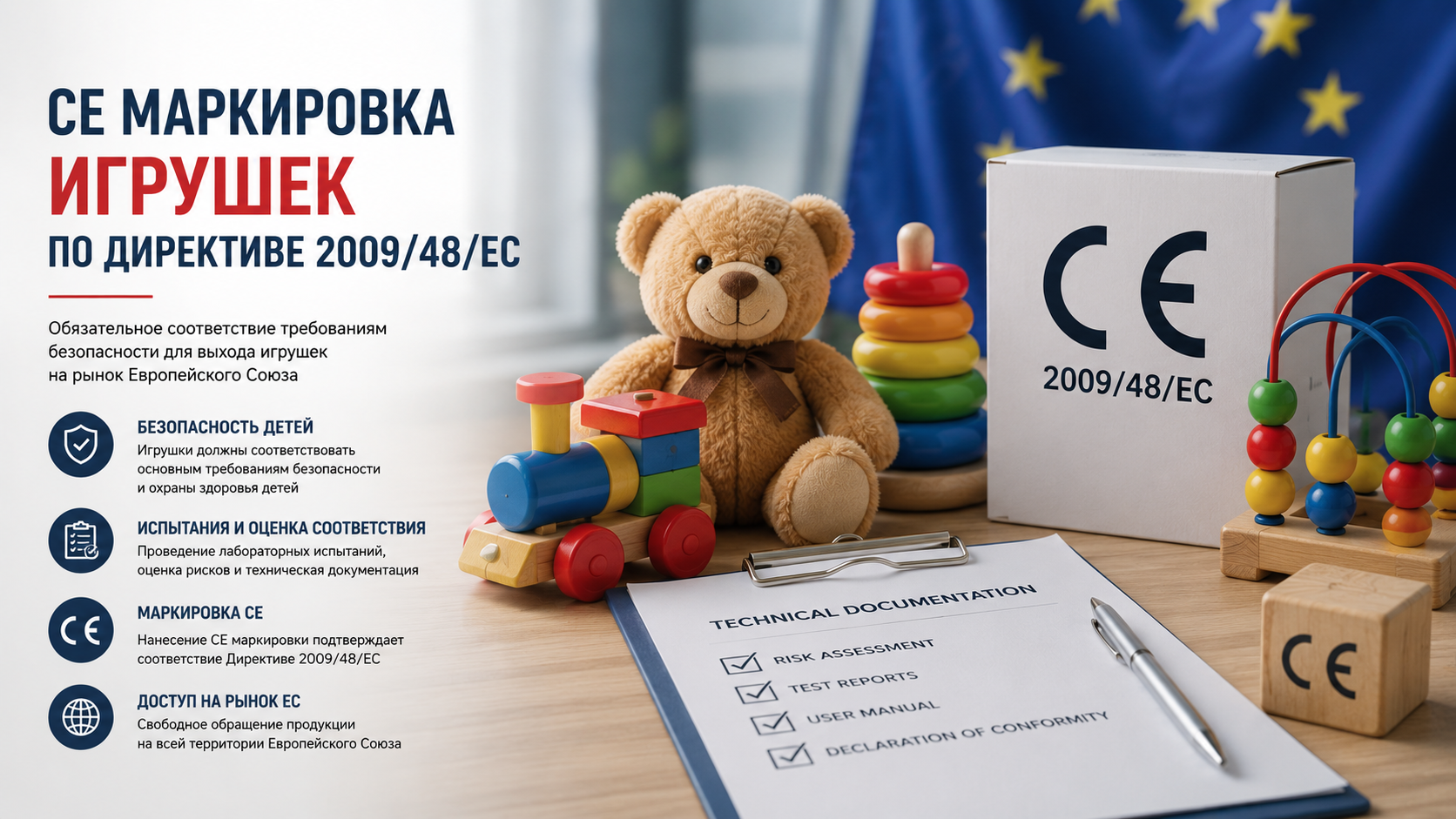 CE маркировка игрушек по Директиве 2009/48/EC