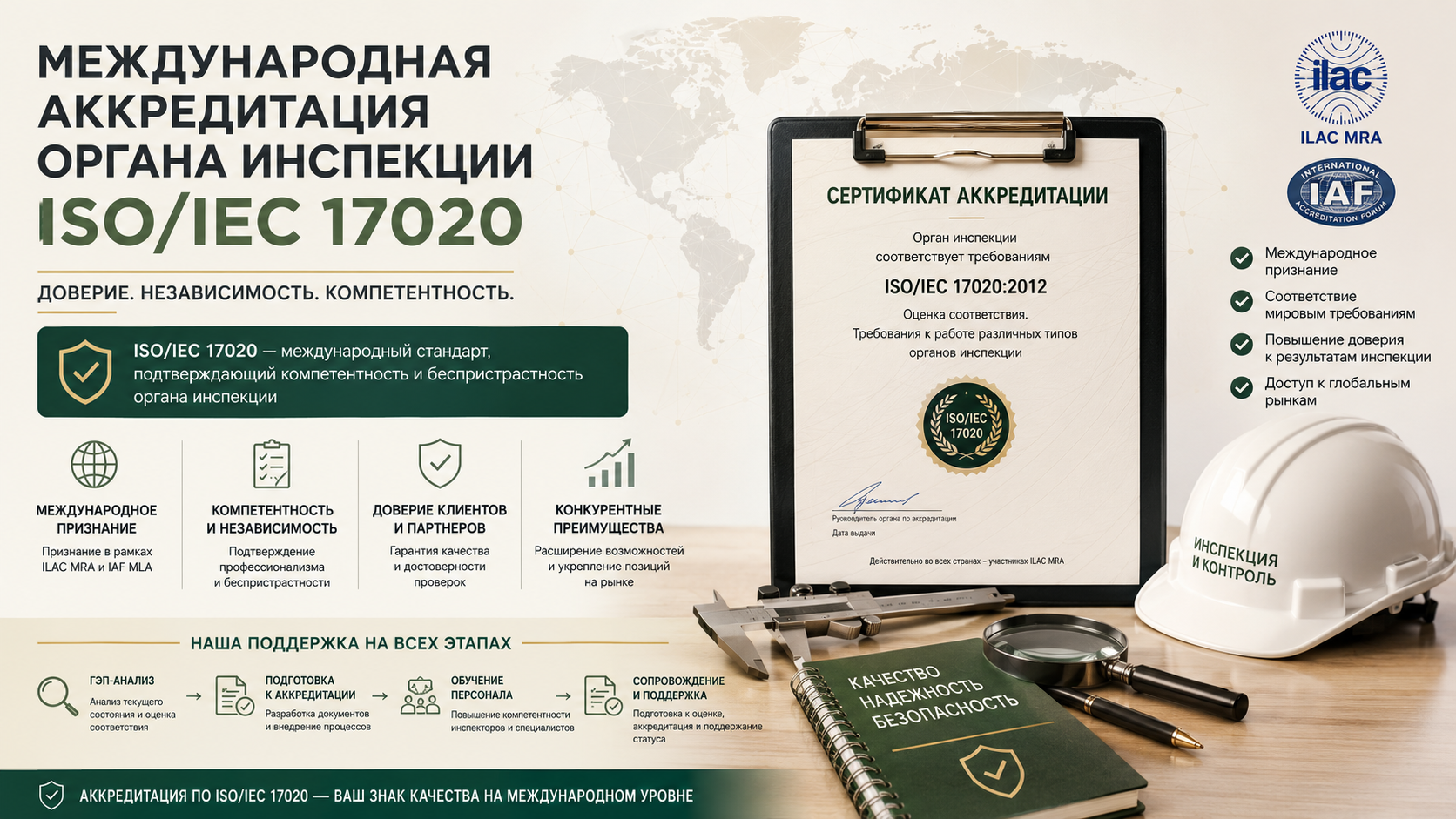 Международная аккредитация органа инспекции ISO/IEC 17020