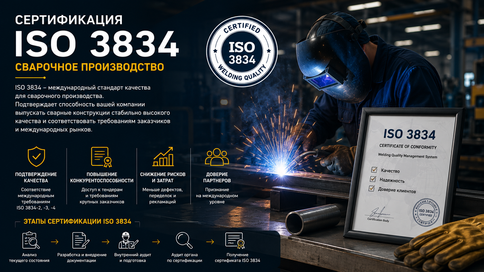 Сертификация ISO 3834 (сварочное производство)