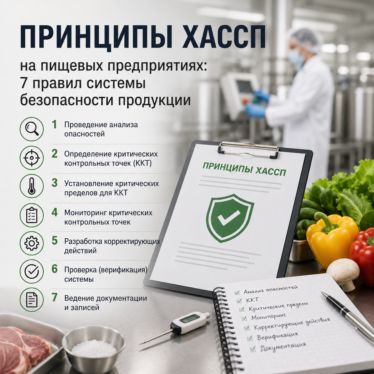 Принципы ХАССП на пищевых предприятиях: 7 правил системы безопасности продукции