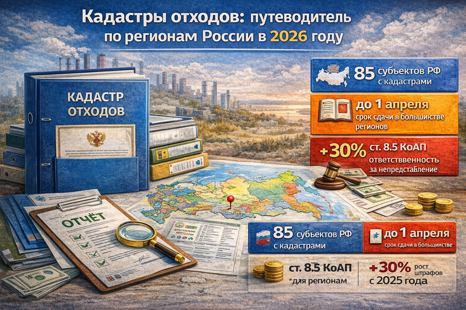 Кадастры отходов: путеводитель по регионам России в 2026 году