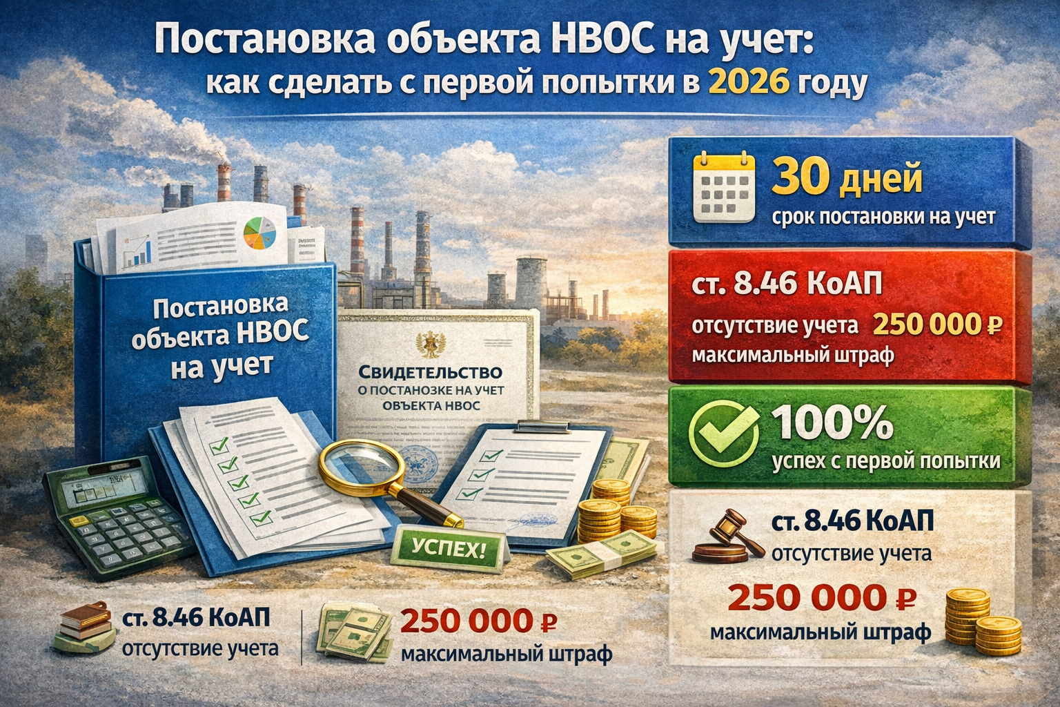 Постановка объекта НВОС на учет: как сделать с первой попытки в 2026 году