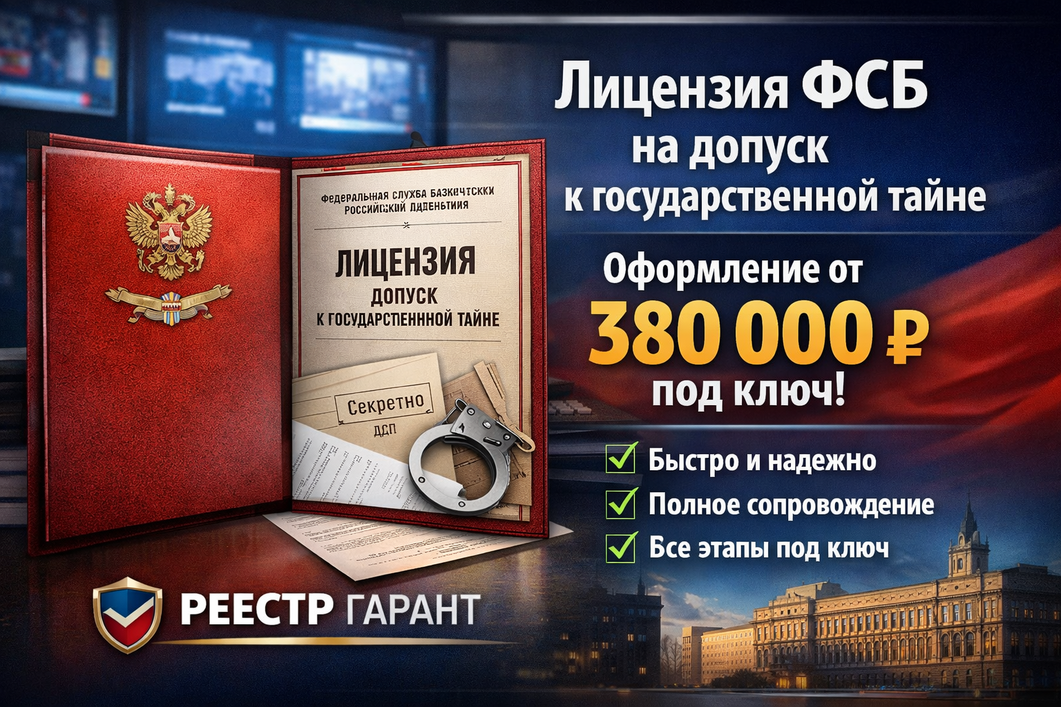 Лицензия ФСБ на допуск к гостайне под ключ