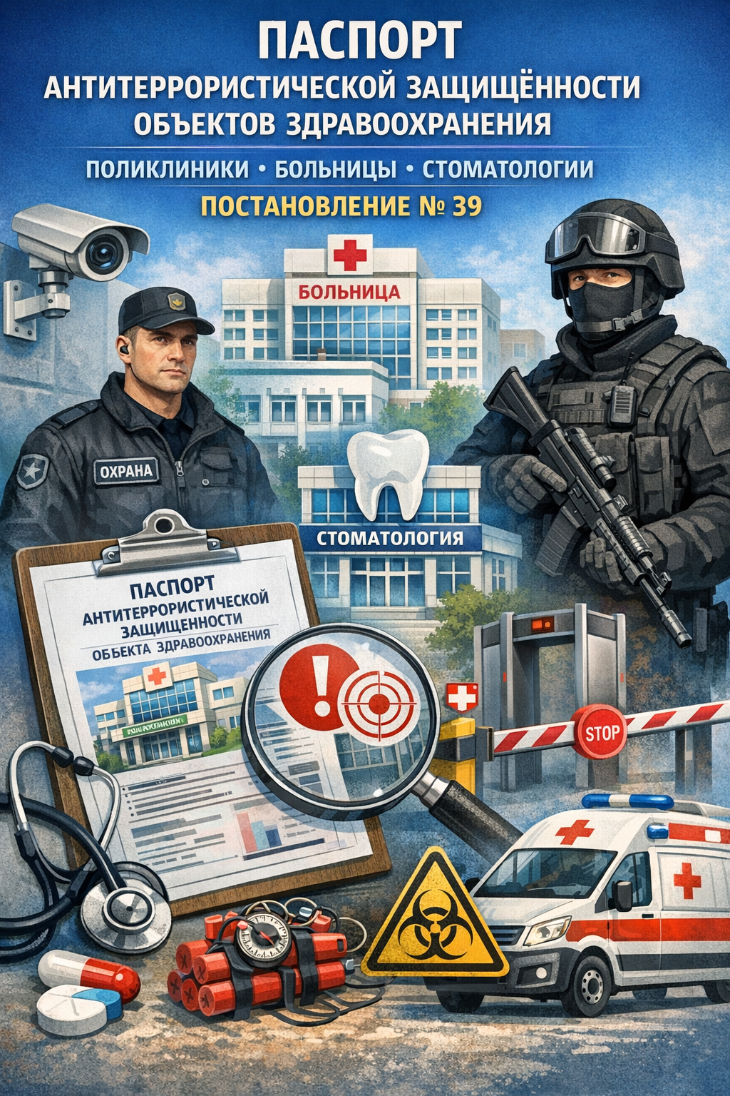 Паспорт антитеррористической защищённости объектов здравоохранения: поликлиники, больницы, стоматологии — постановление № 39