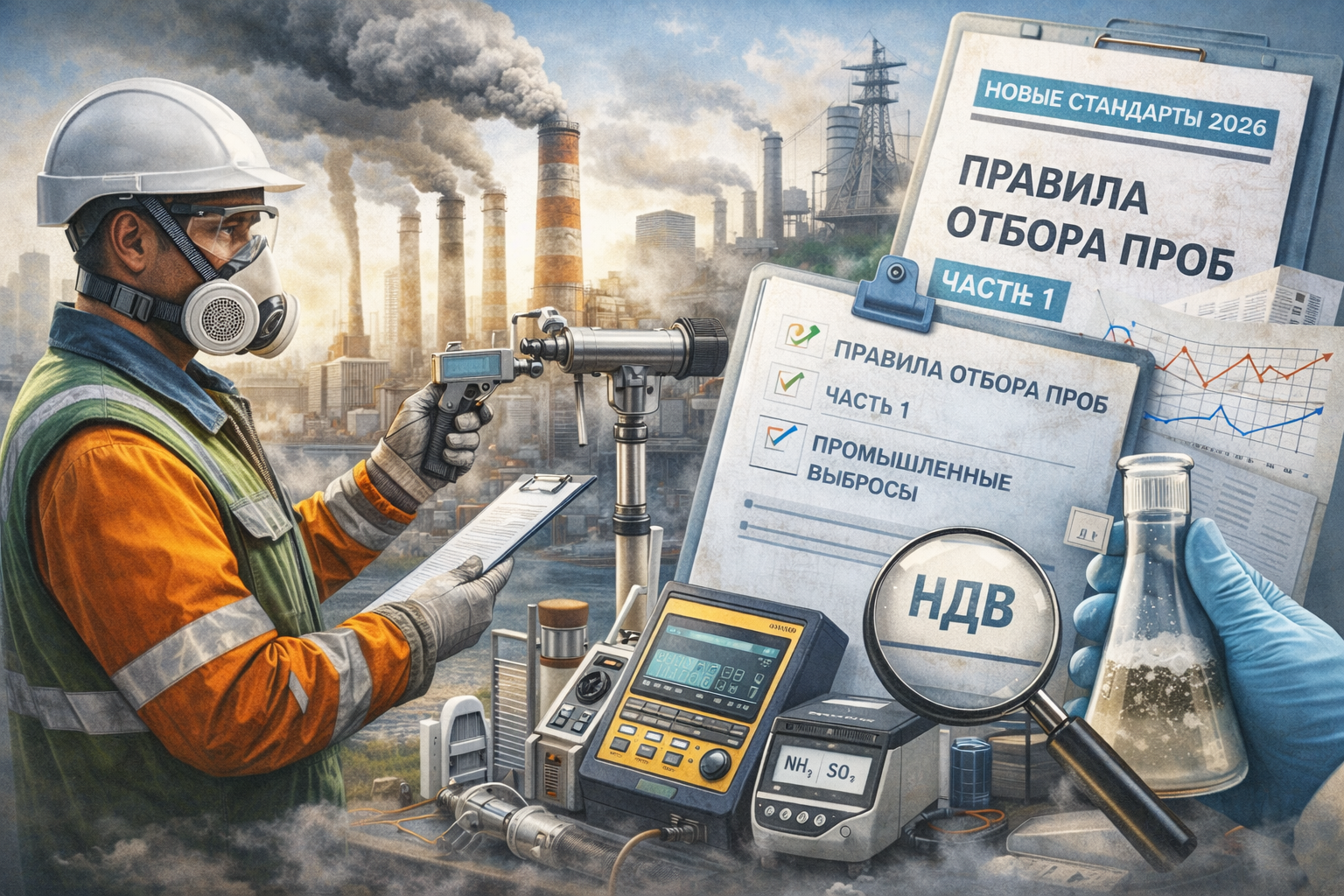 Правила отбора проб. Часть 1. Промышленные выбросы — новые стандарты 2026 года