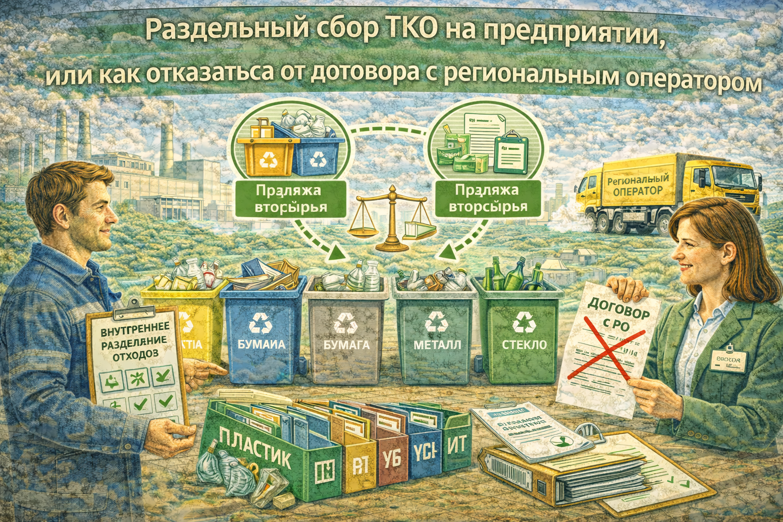 Раздельный сбор ТКО на предприятии, или как отказаться от договора с региональным оператором
