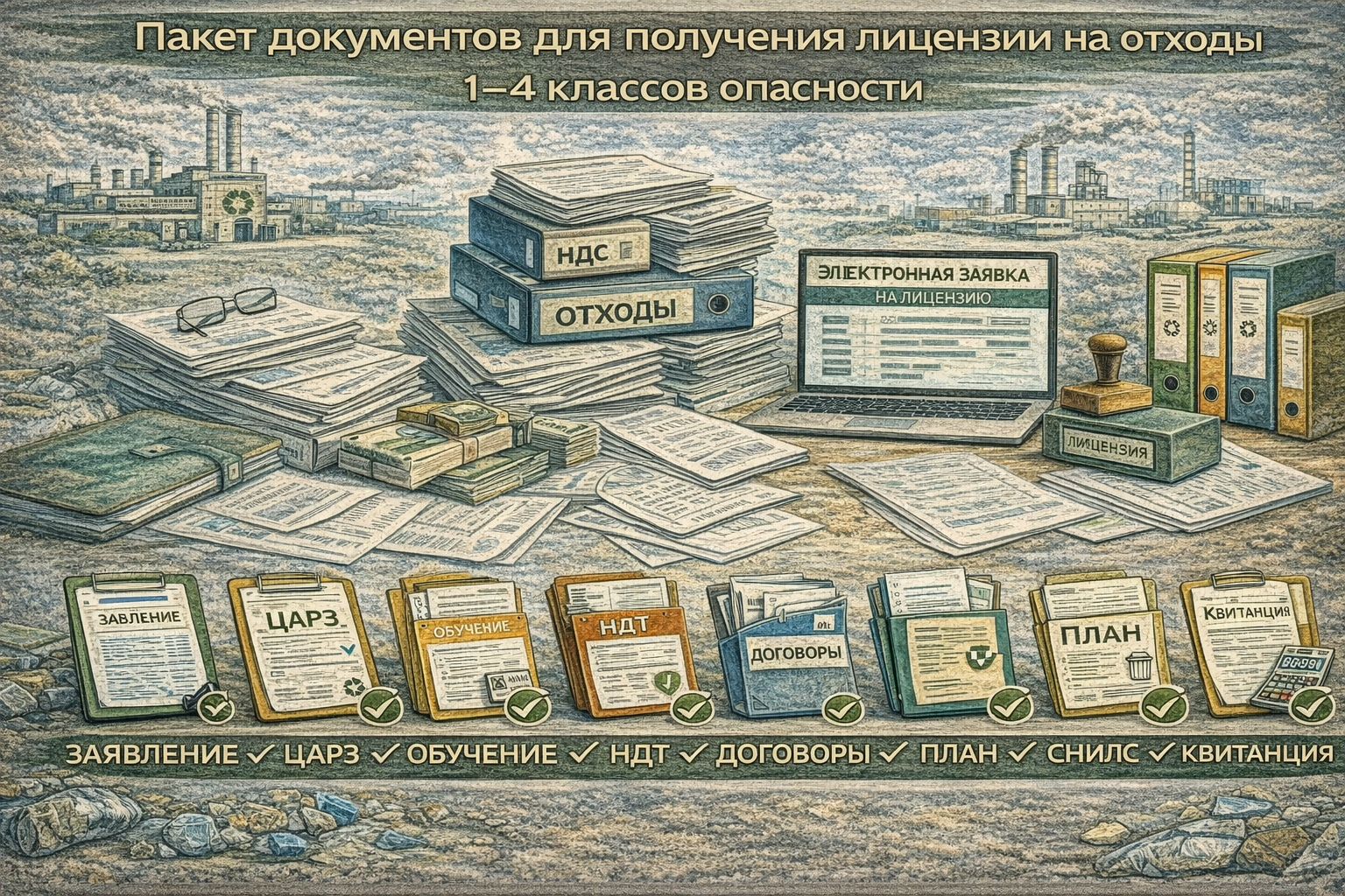 Пакет документов для получения лицензии на отходы 1-4 классов опасности