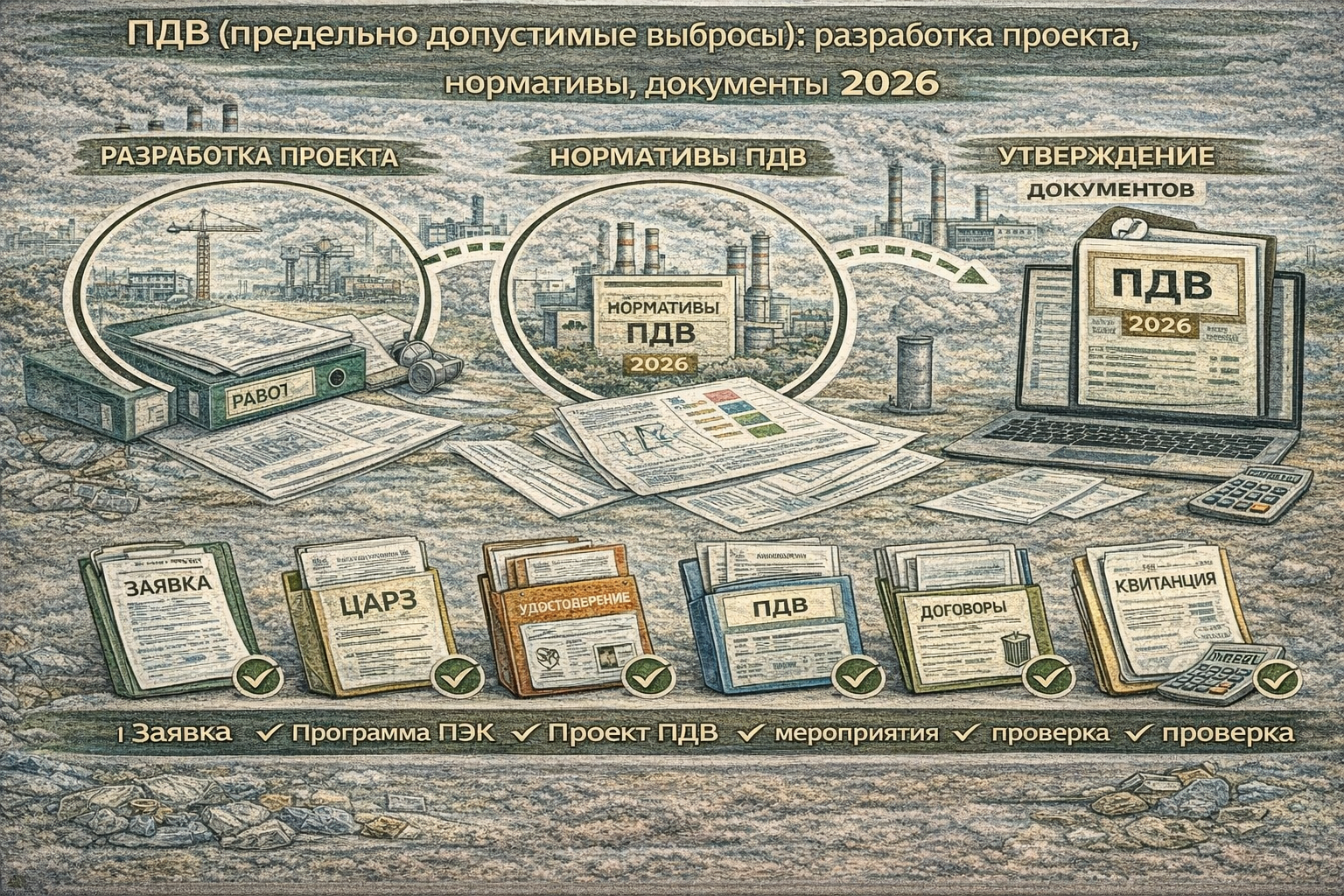 ПДВ (предельно допустимые выбросы): разработка проекта, нормативы, документы 2026