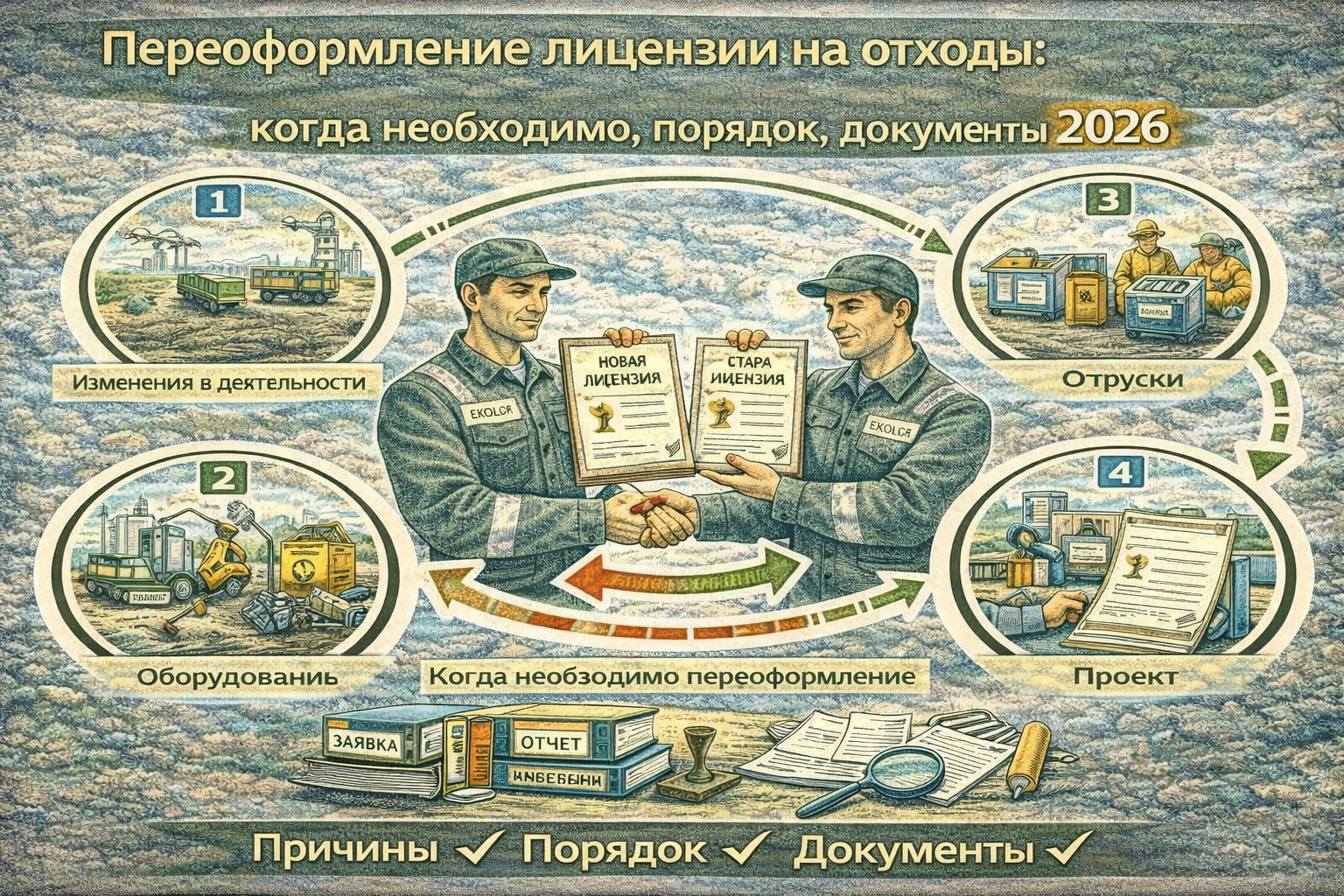Переоформление лицензии на отходы: когда необходимо, порядок, документы 2026