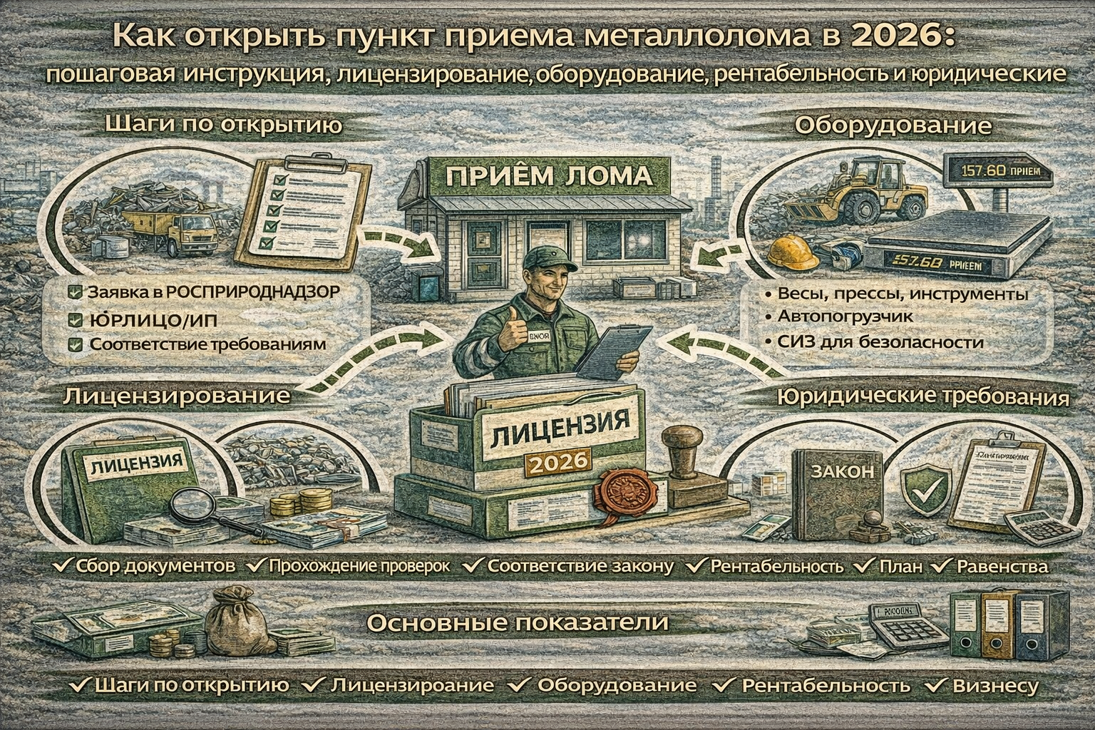 Как открыть пункт приема металлолома в 2026: пошаговая инструкция, лицензирование, оборудование, рентабельность и юридические требования к бизнесу