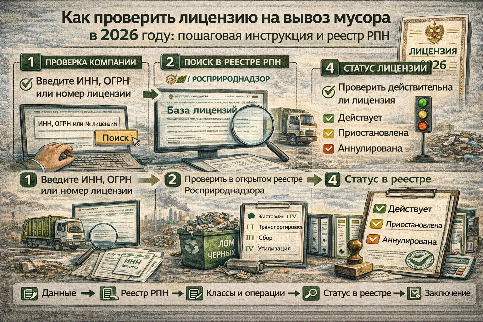 Как проверить лицензию на вывоз мусора в 2026 году: пошаговая инструкция и реестр РПН