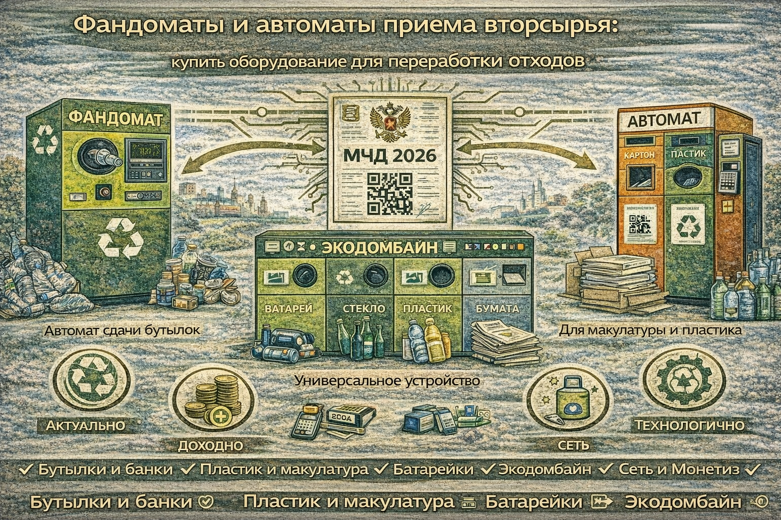 Фандоматы и автоматы приема вторсырья: купить оборудование для переработки отходов