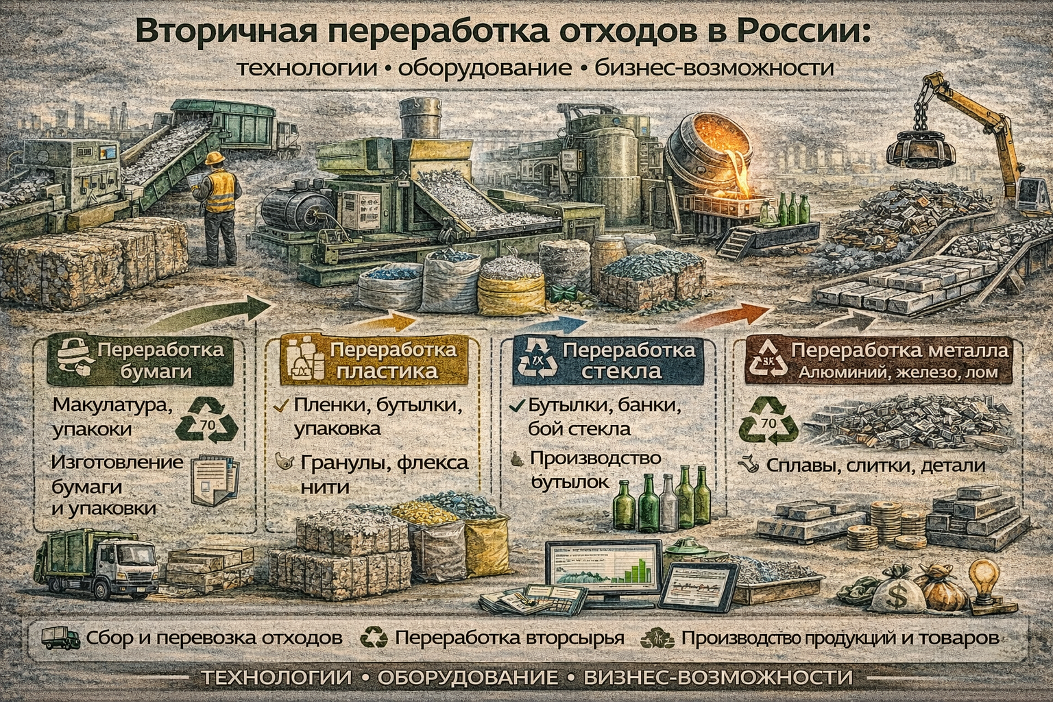 Вторичная переработка отходов в России: технологии, оборудование и бизнес-возможности