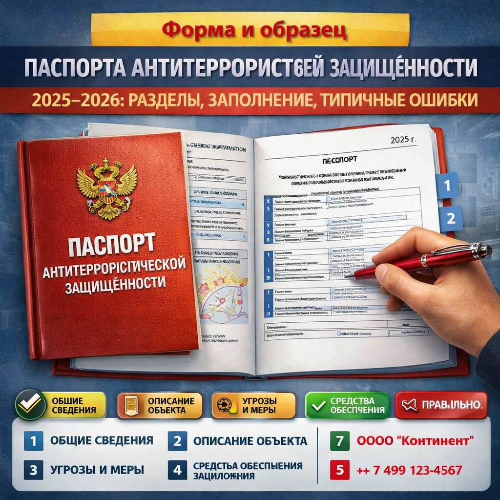 Форма и образец паспорта антитеррористической защищённости 2025–2026: разделы, заполнение, типичные ошибки