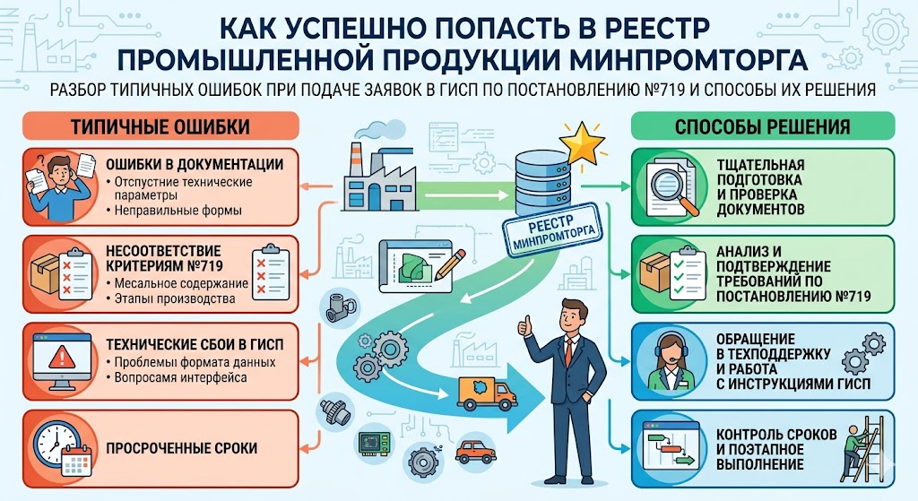 Реестр Минпромторга 2026: Ошибки, Решения, ПП 719, ГИСП
