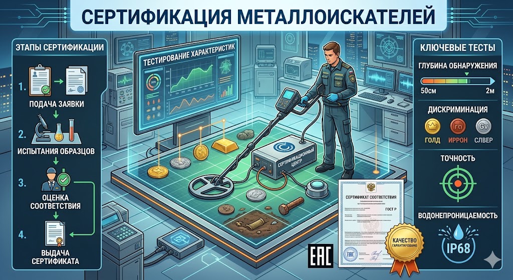 Сертификация металлоискателей в России: грунтовые, рамки, ТР ТС и 969