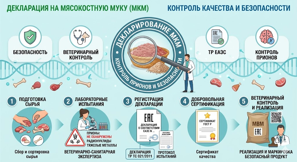 Декларация на Мясокостную Муку (МКМ): ТР ЕАЭС, Прионы, Ветконтроль — 2026