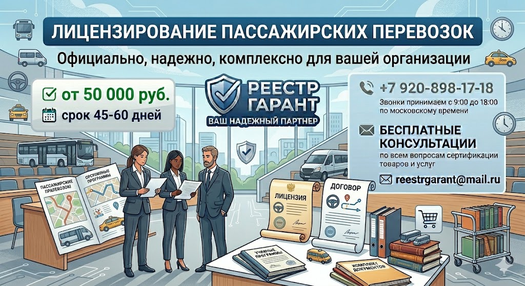 Лицензия на пассажирские перевозки от 50 000 руб. | Реестр Гарант