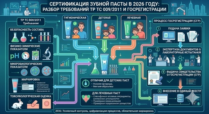 Сертификат на Зубную Пасту 2026: ТР ТС 009, СГР, Честный Знак