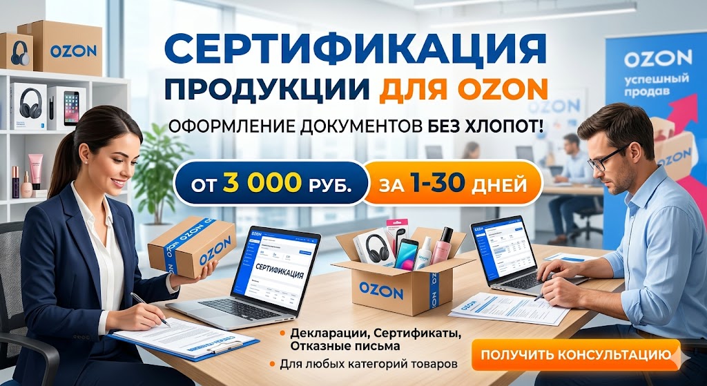 Сертификация продукции для Ozon от 3 000 руб., срок 1-30 дней | Реестр Гарант