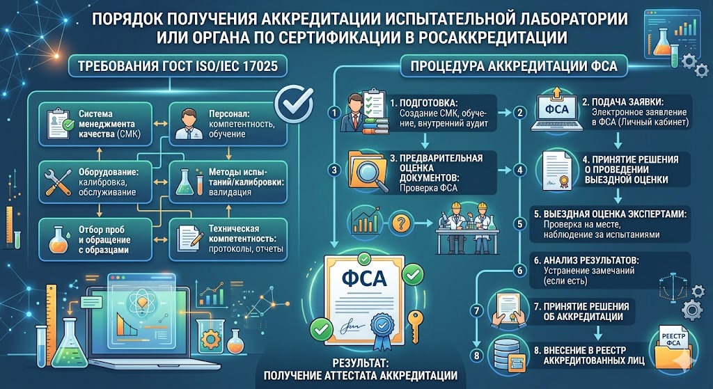 Аккредитация Лабораторий 2026: ФСА, Росаккредитация, ГОСТ 17025