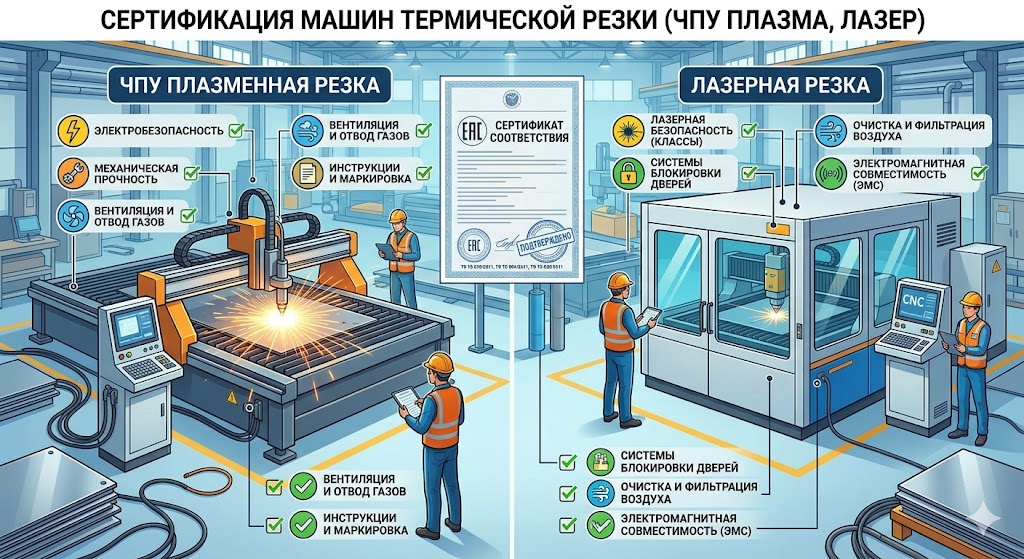 Сертификация машин термической резки (ЧПУ Плазма, Лазер): ТР ТС 010